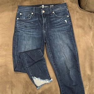 7 for all mankind, size 25, dark denim jeans